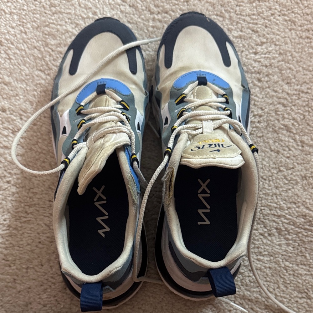 Nike Women’s Cream and Light Blue Sneakers